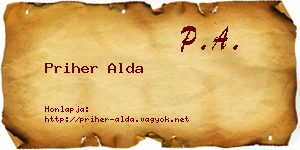 Priher Alda névjegykártya
